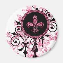 Regalos rosados de la flor de lis iman de frigorífico