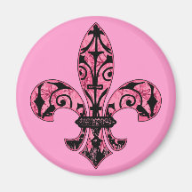 Regalos rosados de la flor de lis imán