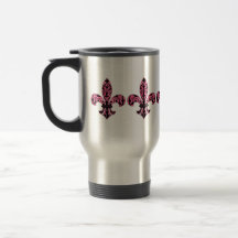 Regalos rosados de la flor de lis taza de café