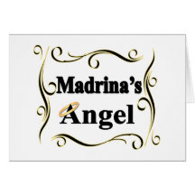 Regalos y ropa del ángel de Madrina Tarjeton