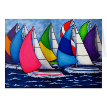 Regatta colorido tarjetas