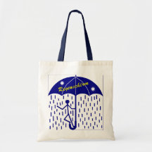Regenschirm blau leinentasche