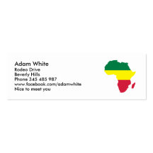 Reggae de África Tarjetas De Visita