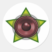 Reggae Dubstep de la copia de la estrella de Rasta Etiquetas Redondas