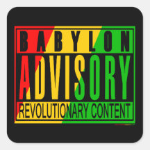 Reggae RASTA Calcomanías Cuadradas Personalizadas