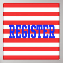 Registro en rayas azules, rojas y blancas posters