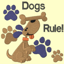 ¡Regla de los perros! camisetas bordadas