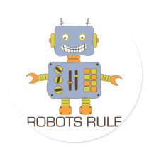 Regla de los robots etiquetas redondas