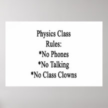 Reglas de clase de la física ningunos teléfono no  poster