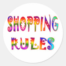 Reglas de compras pegatina redonda