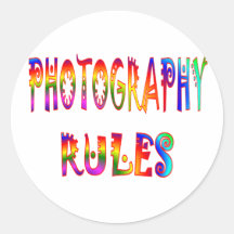 Reglas de la fotografía pegatina redonda
