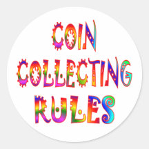 Reglas de la recogida de moneda pegatinas  