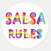 Reglas de la salsa etiqueta redonda