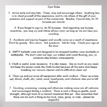 Reglas del gimnasio posters