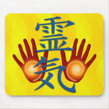 Reiki da ondas del amarillo del | tapete de raton