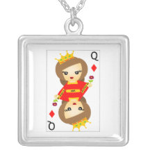 Reina de diamantes pendientes personalizados
