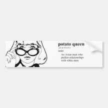 REINA DE LA PATATA ETIQUETA DE PARACHOQUE
