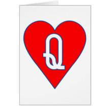 Reina de la tarjeta de felicitación de los corazon