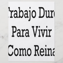 Reina de Para Vivir Como del Duro de Trabajo Flyer Personalizado