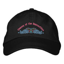 Reina del casquillo bordado mariposas gorra bordada