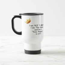Reina divertida que dice la taza del viaje