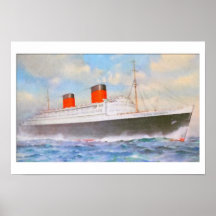 Reina Elizabeth del RMS de la acuarela Posters