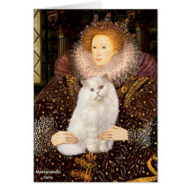Reina - gato persa blanco felicitación