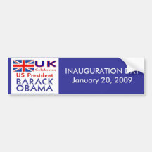 Reino Unido CELEBRA a presidente Obama Inauguratio Pegatina De Parachoque