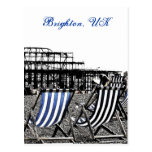 (Reino Unido) Deckchairs vacío, postal quemada del