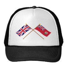 Reino Unido y banderas cruzadas Bermudas Gorro
