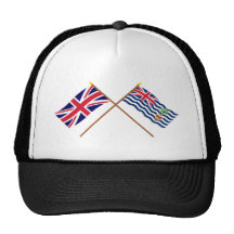 Reino Unido y banderas cruzadas BIOT Gorro