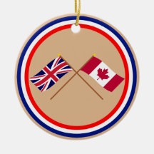 Reino Unido y banderas cruzadas Canadá Ornamento Para Arbol De Navidad