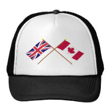 Reino Unido y banderas cruzadas Canadá Gorros
