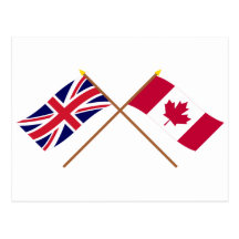 Reino Unido y banderas cruzadas Canadá Postal