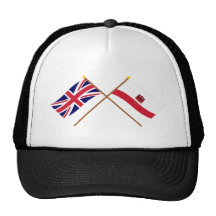 Reino Unido y banderas cruzadas Gibraltar Gorros Bordados