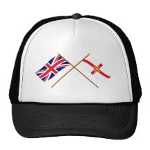 Reino Unido y banderas cruzadas Guernesey Gorros