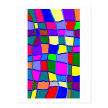 rejilla colorida tarjeta postal