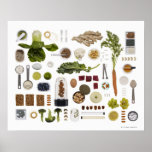 Rejilla sana de la comida en un fondo blanco posters
