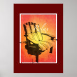 Relaje la playa anaranjada roja del verano de la s poster