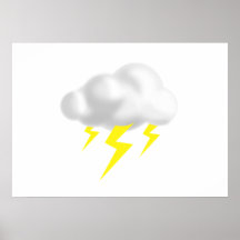 Relámpago en nube de la tempestad de truenos posters