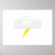 Relámpago en nubes de la tempestad de truenos posters