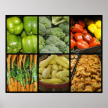RELEVO FRESCO DE VEGGIES Y DEL CAMARÓN POSTER