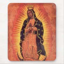 Religión del vintage, señora de Guadalupe, Virgen  Alfombrilla De Ratones