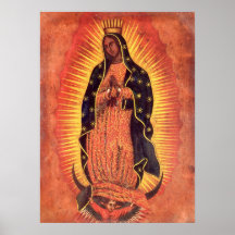 Religión del vintage, señora de Guadalupe, Virgen  Poster