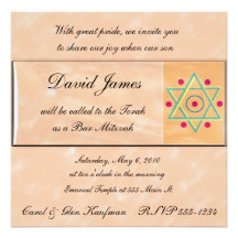 Religioso, barra Mitzvah, invitación de Mitzvah de