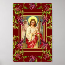 Religioso floral del ángel del poster del arte del posters