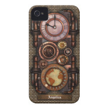 Reloj #1C del vintage de Steampunk iPhone 4 Case-Mate Coberturas