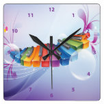 Reloj abstracto colorido del teclado