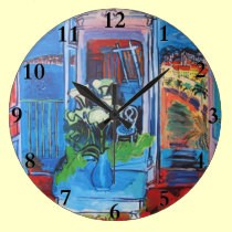 Reloj azul reloj de pared