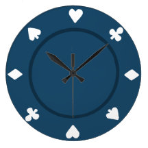 Reloj azul de la ficha de póker relojes de pared